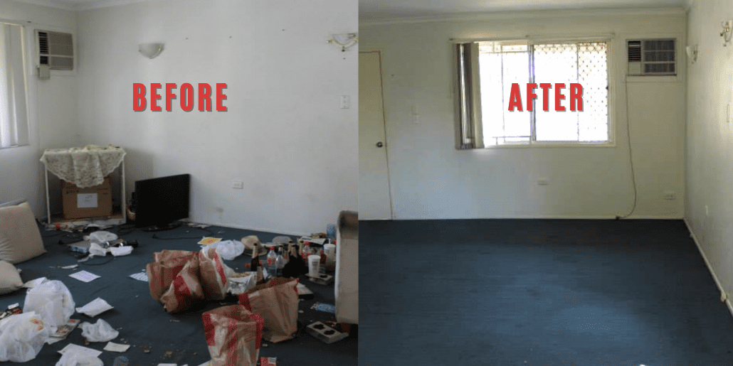 before and after hoarding cleanup