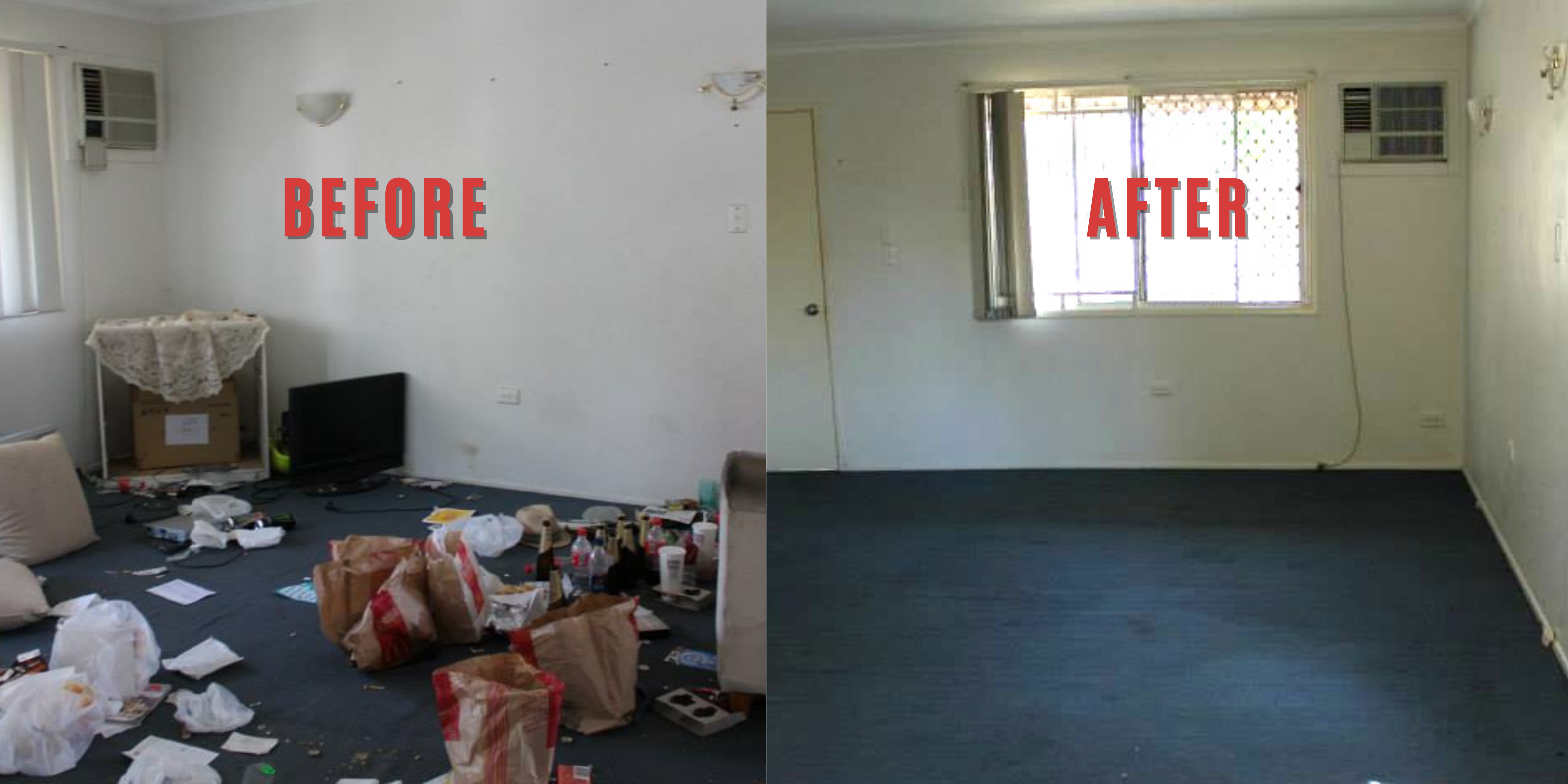 before and after hoarding cleanup